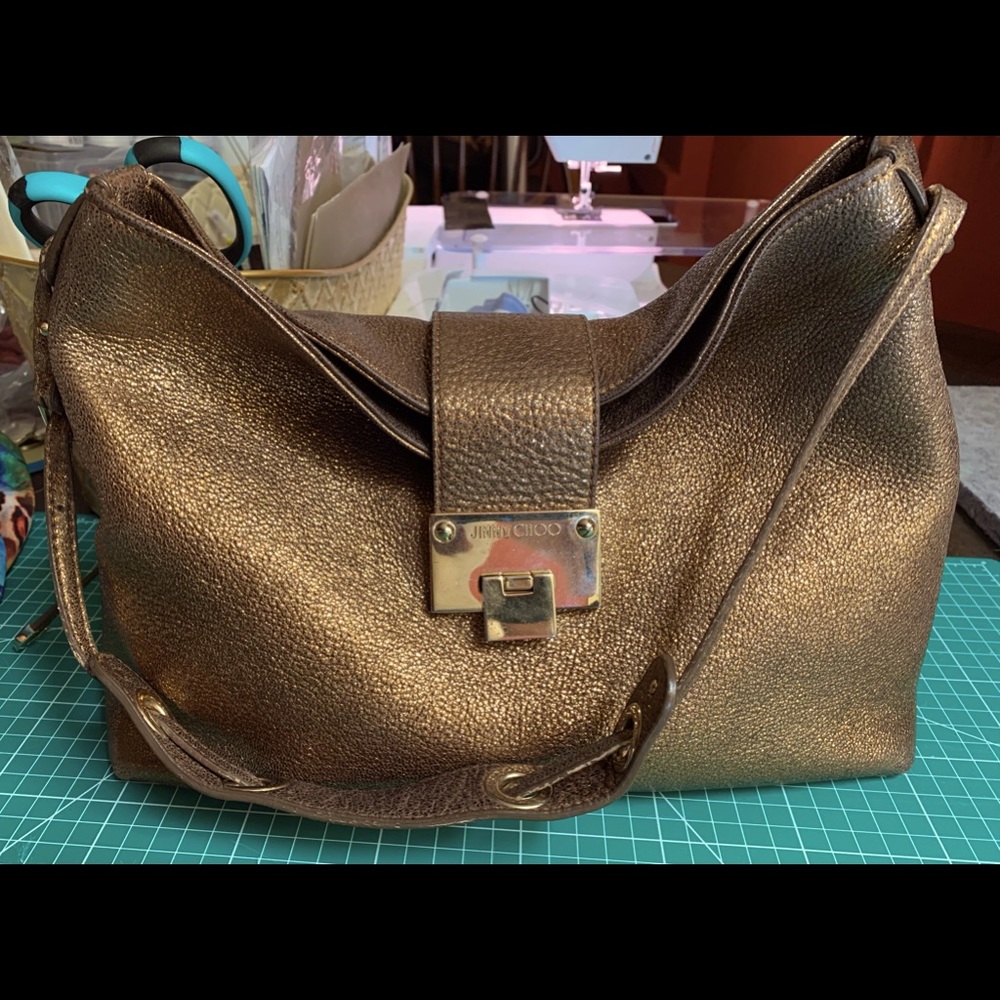 Jimmy Choo beautiful metallic bag.